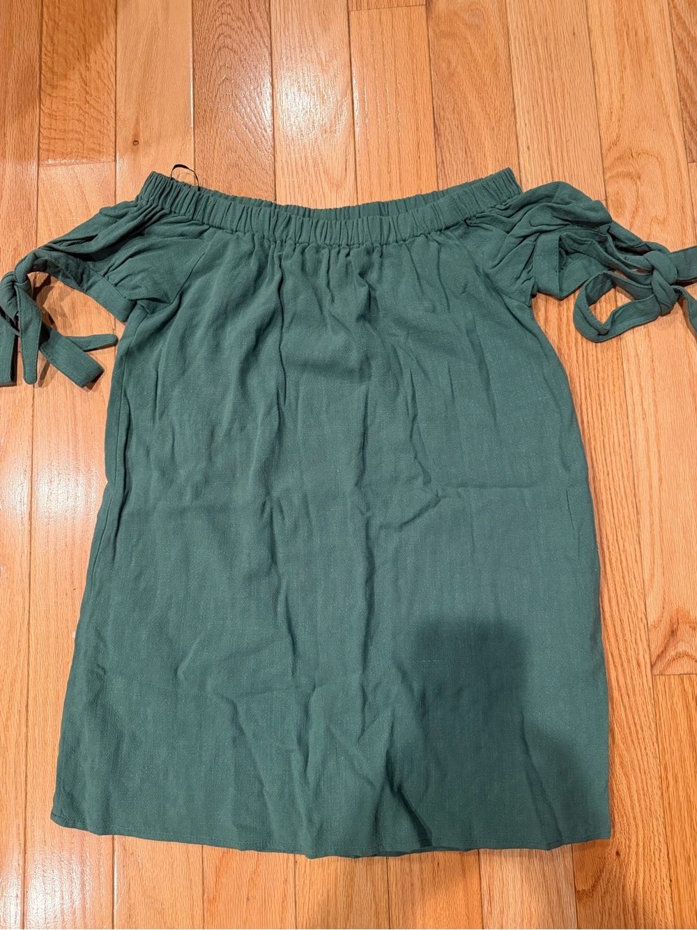 Lulu's Forest Green Off-Shoulder Mini Dress